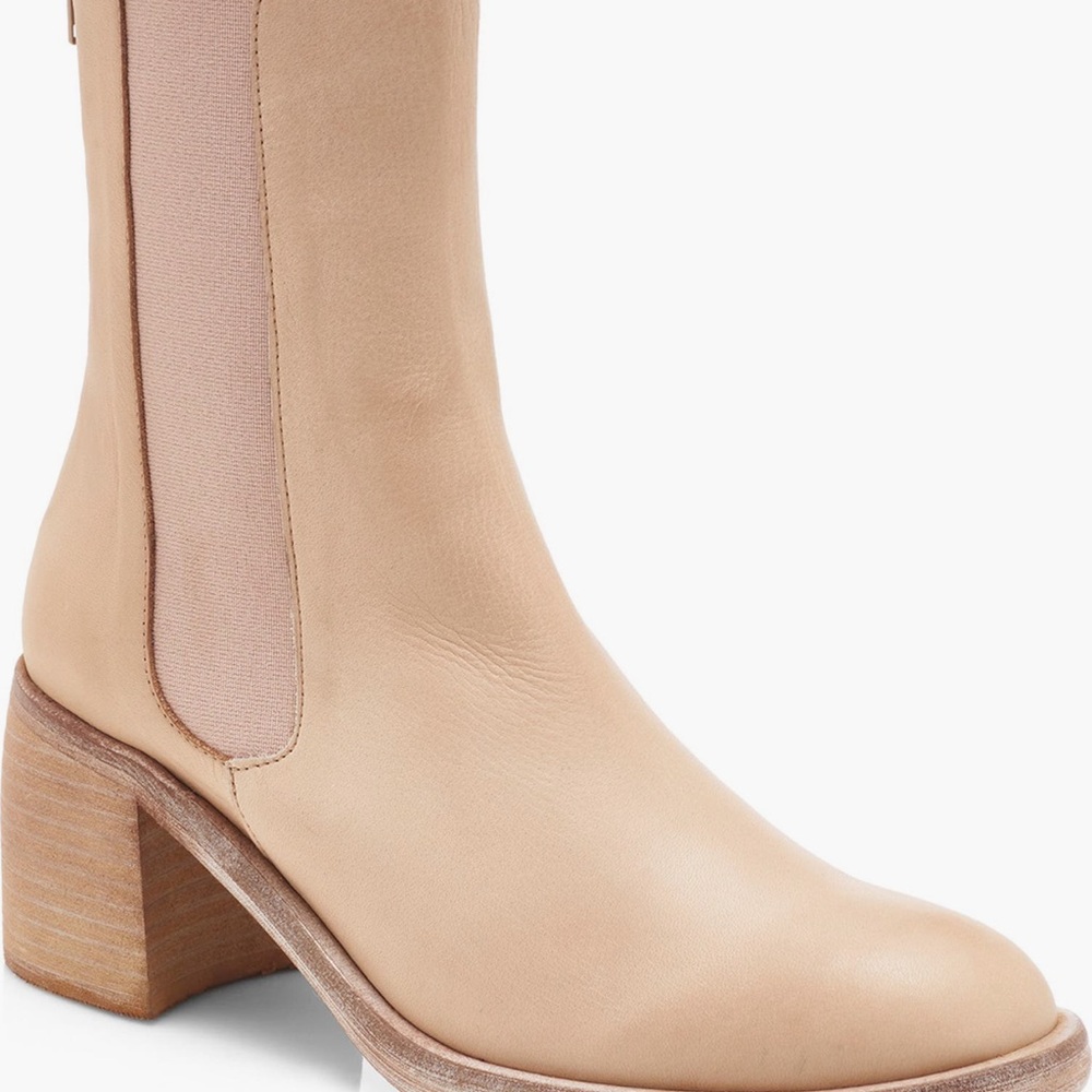 Free People Cream and Tan Chelsea Ankle Boots